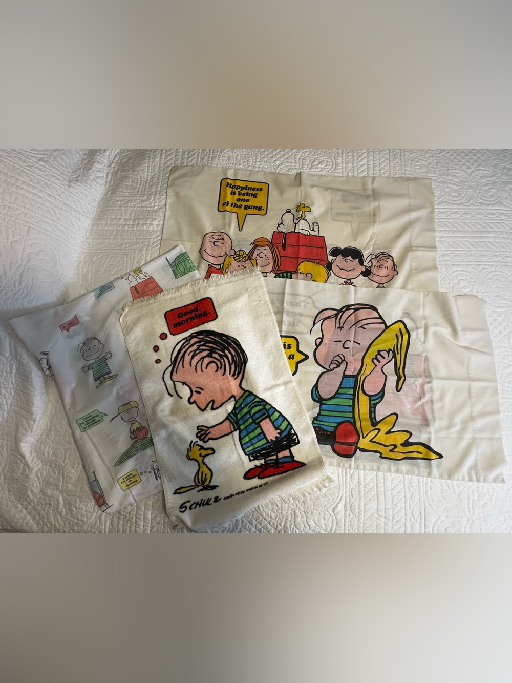 Peanuts Twin fitted sheet - Pillowcases- Hand Towel
